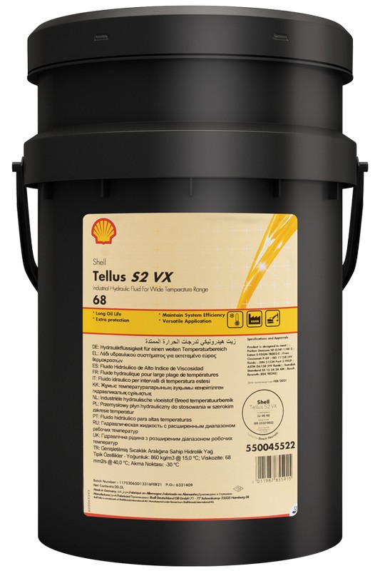Shell Tellus S2 VX 68 pail pack shot